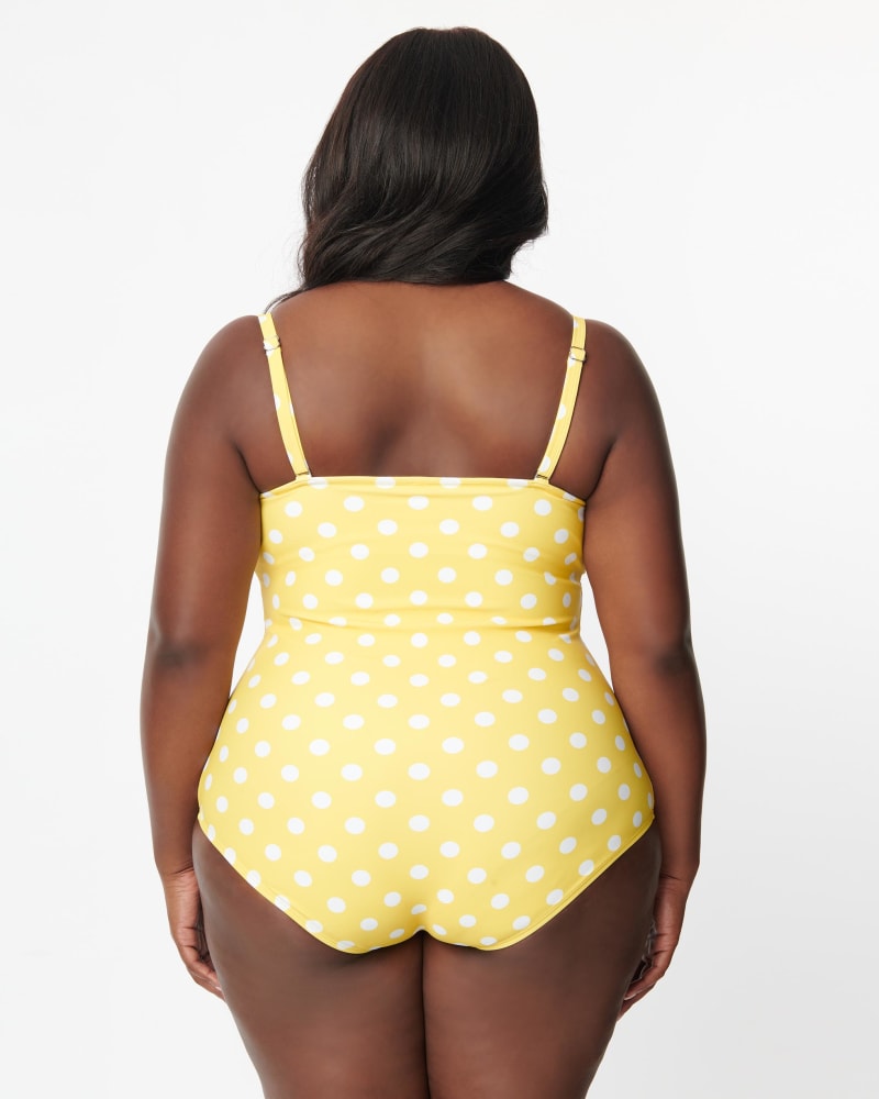 Yellow polka dot 2025 swimsuit one piece